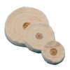 Combed Finex Muslin Buffs with Leather Centers, Stitched, 3x35P