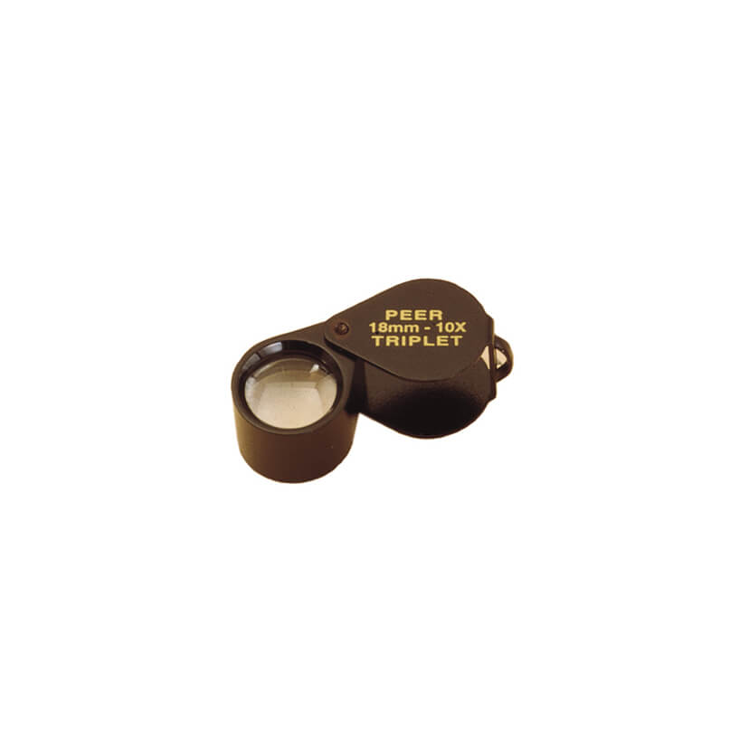 Peer 10X Triplet Magnifier Loupe, Black satin