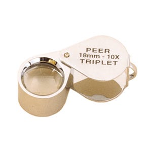 Peer 10X Triplet Magnifier Loupe, Chrome