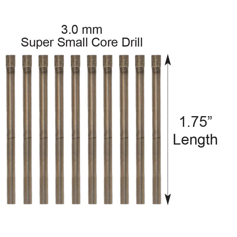 SUPER SMALL CORE DRILLS -  PACKAGE OF 10