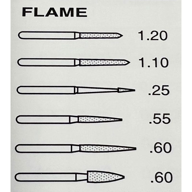 Flame, 1.10 max-tip dia., 120 mesh