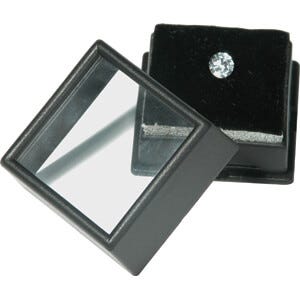 Glass-Top Gem Jars - Black