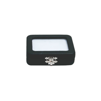 Glass-Top Gem Box with Clasp 3-3/8" x 2-1/2" x 1"H