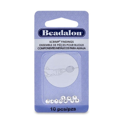 Scrimp Finding, Round, 4.5 mm / .177 in, Silver Plated, 10 pc