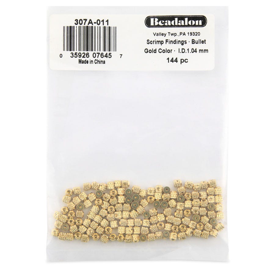 Scrimp Finding, Bullet, Gold Color, 144 pc