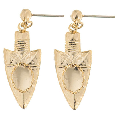 Earrings Arrowhead Design 8x6mm