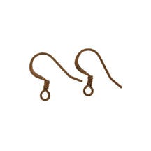 Copper Fish Hook Earwires - dozen pair