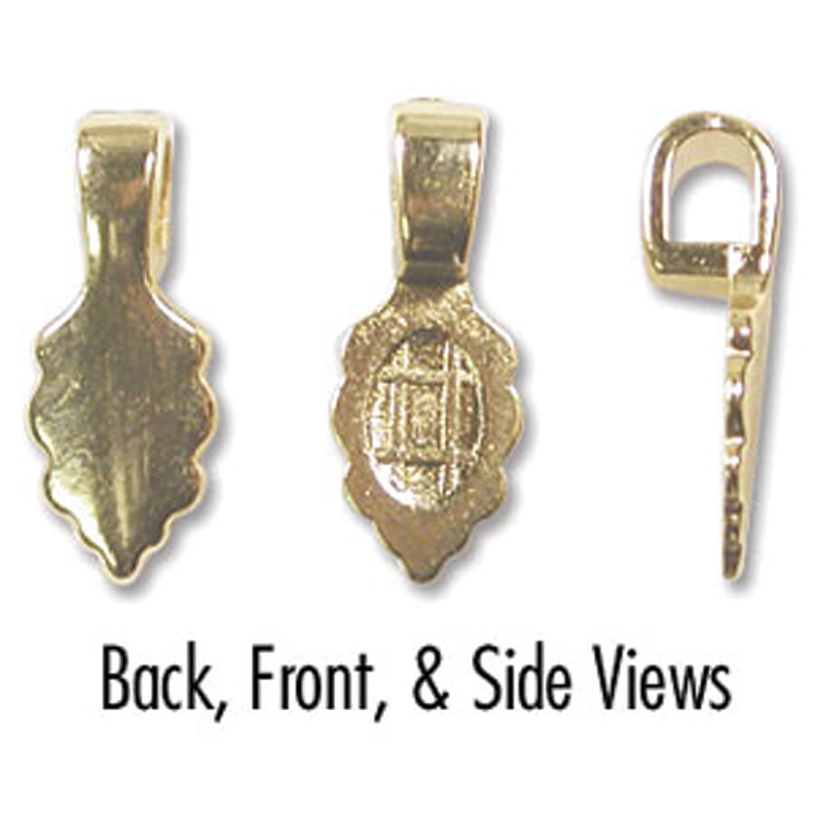 Plated Gold or Silver Glue on Leaf Bail