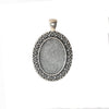 Antique Silver Color Cabochon Pendant w bail - 25X18mm