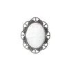 Antique Silver Color Cabochon Pendant - 40x30mm