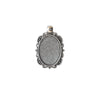 Traditional Antique Silver Color Cabochon Pendant - 25X18mm