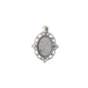 Elegant Antique Silver Color Cabochon Pendant w bail - 18X13mm