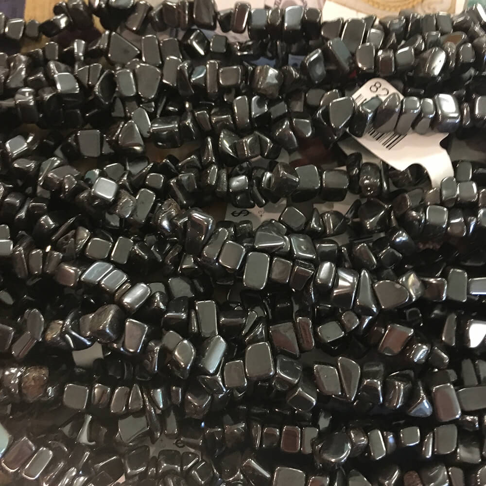 Manmade Hematite Chip Necklace