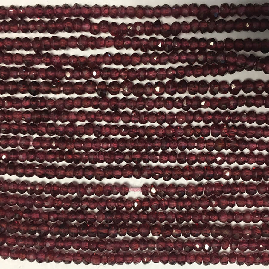 Garnet Faceted Rondelle