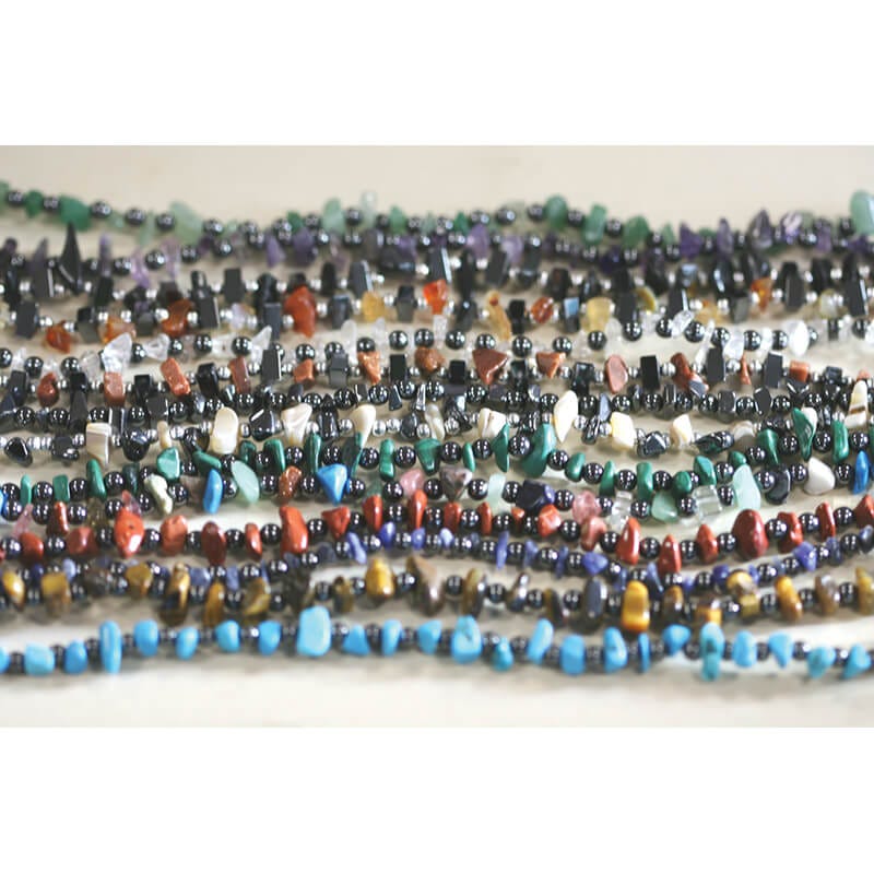 Manmade Gemstone and Hematite chips.