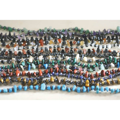 Manmade Gemstone and Hematite chips.