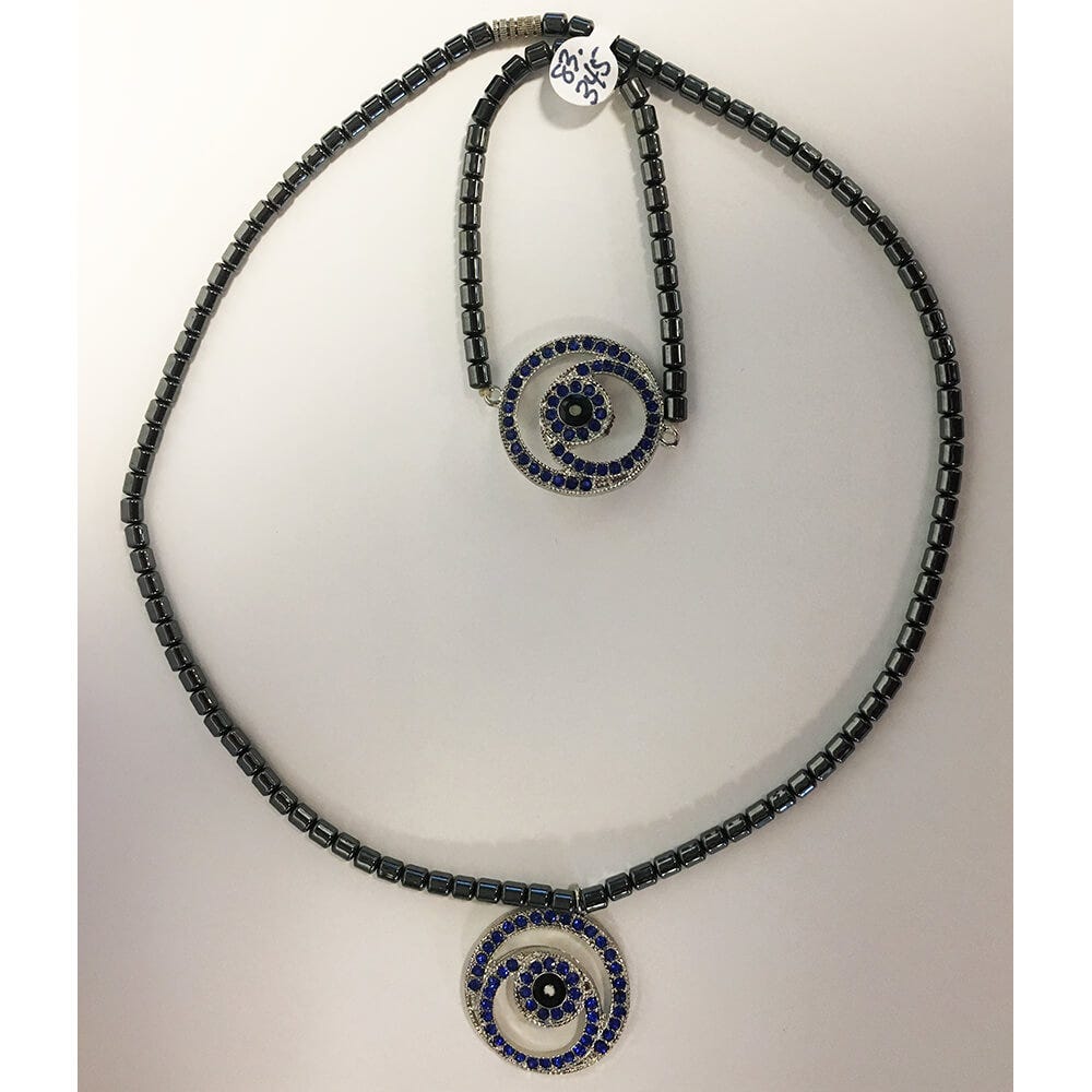 18" hematite necklace and bracelet set