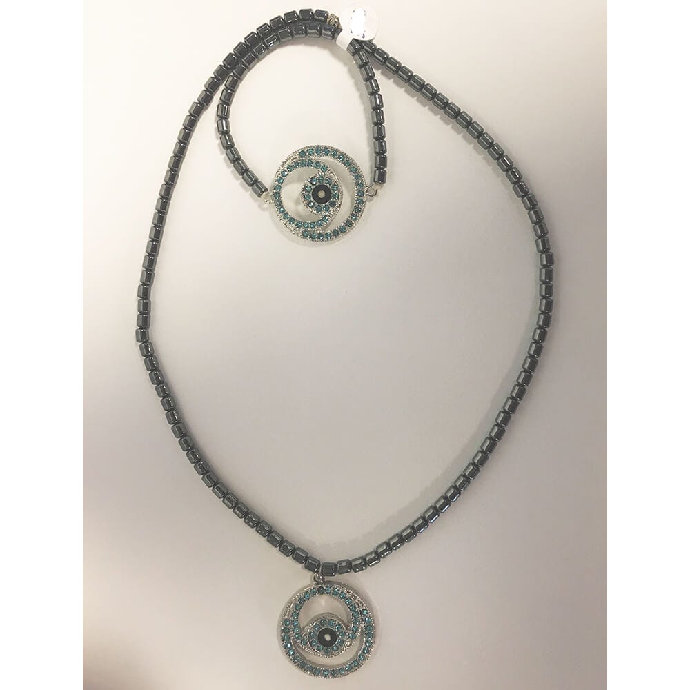 18" hematite necklace and bracelet set