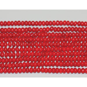 Red Coral 4mm Rondelle (Dyed)