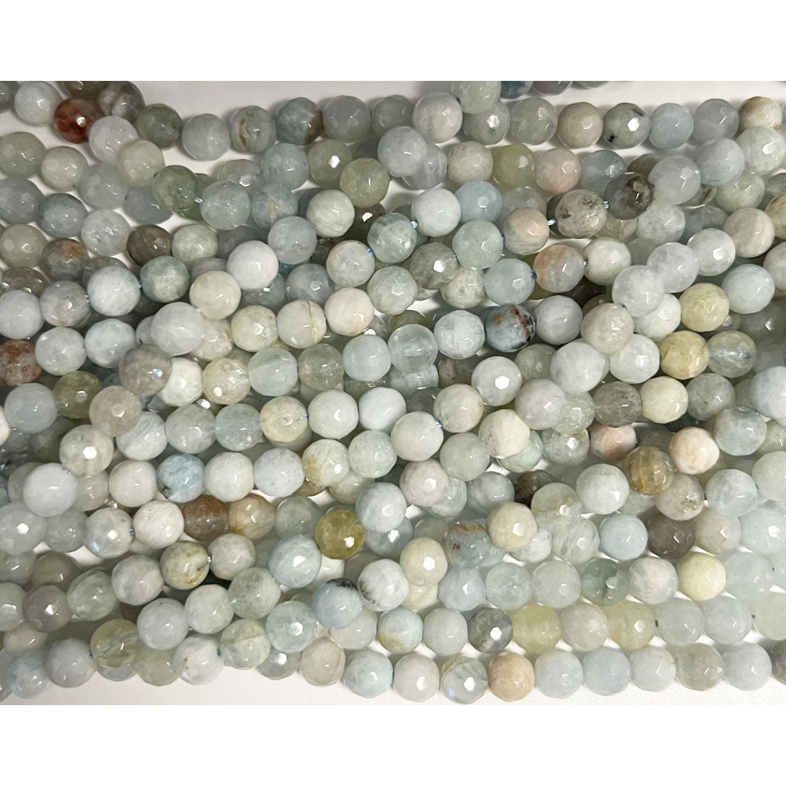 6mm Aquamarine Faceted Beads