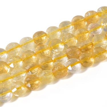 Natural Citrine Faceted 6mm Coins