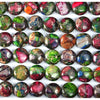 16" MIXED IMPRES. MARDI GRAS JASPER 12MM COIN