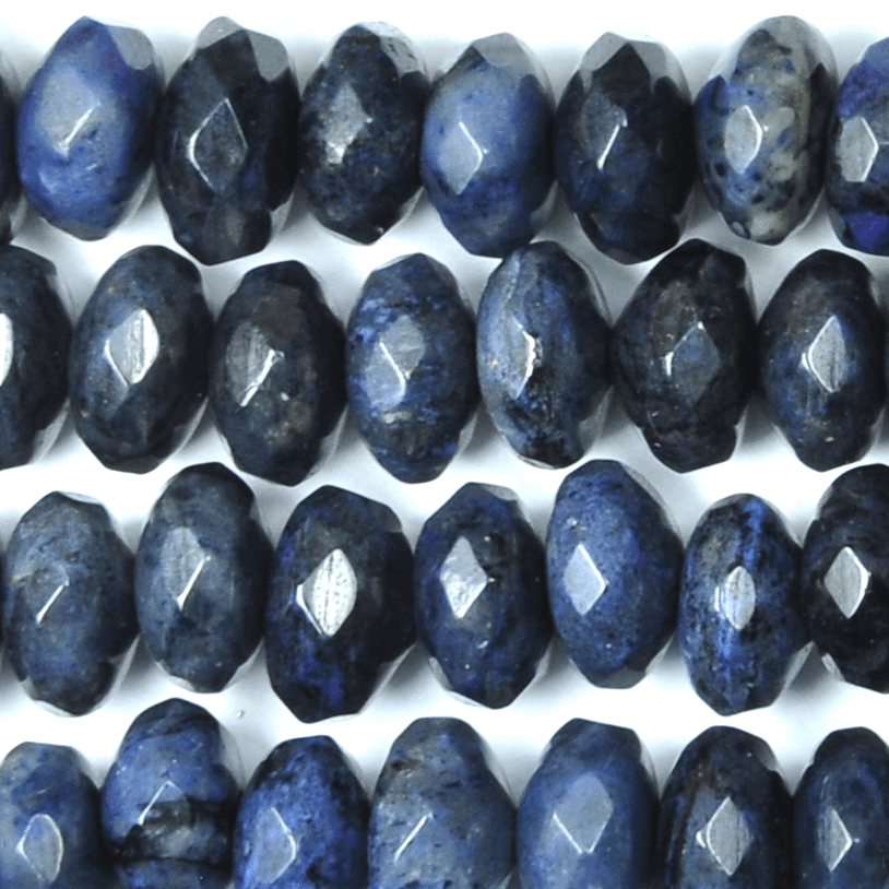 Dumortierite 8mm Faceted Rondelle 8"