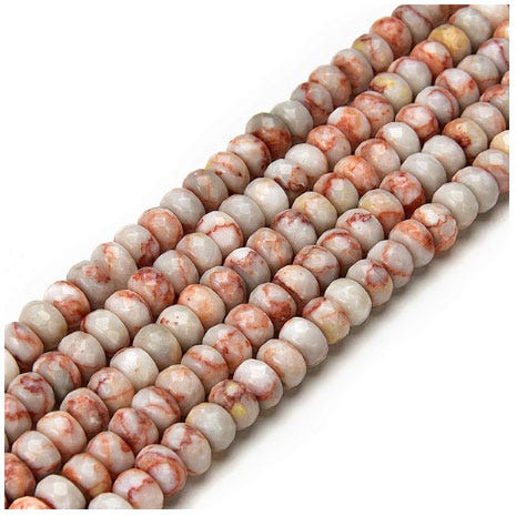 Red Veined Jasper Faceted Rondelle 2x4mm 15-16"
