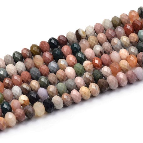 Alashan Agate Faceted Rondelle 3x5mm 15-16"
