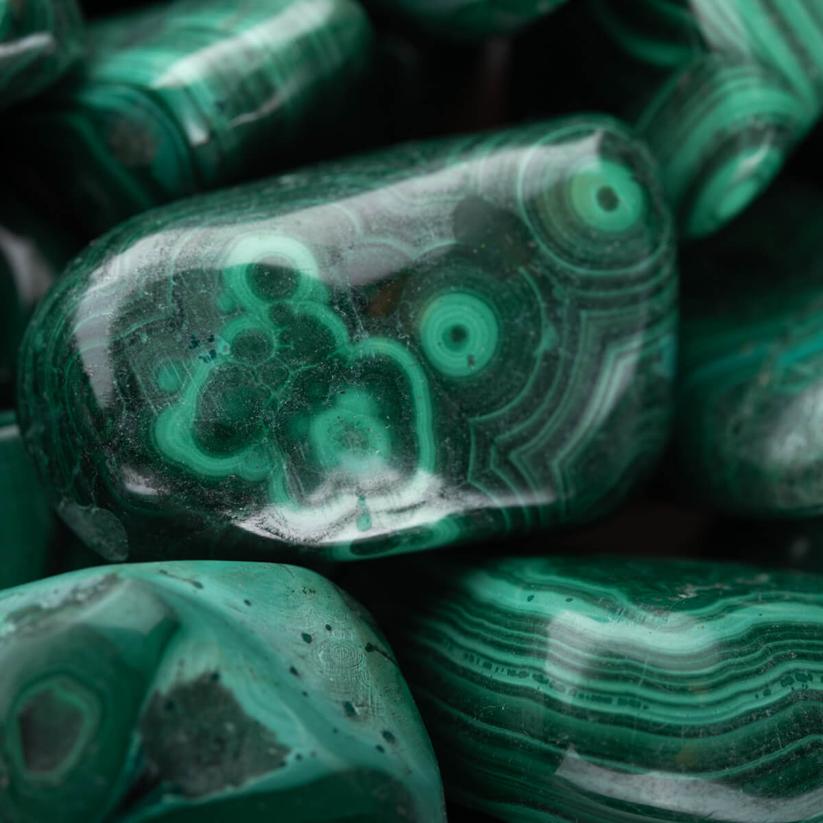 Malachite Tumbled - Large (7/8" - 1-1/4") - POLISHED
