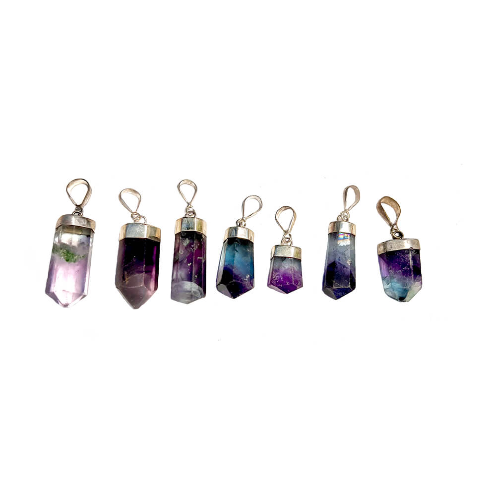Fluorite Pendant in Sterling Silver