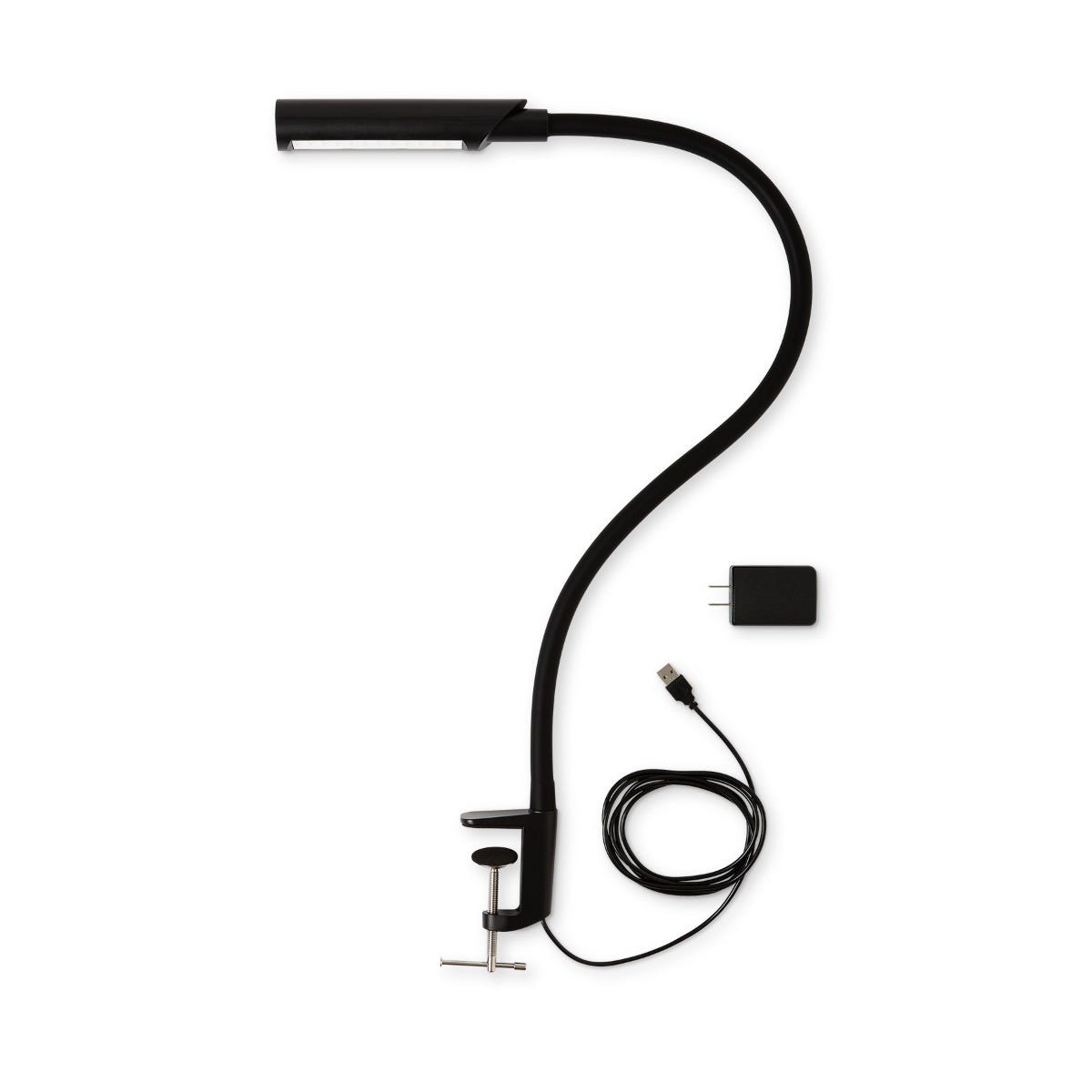 UberLight Flex Black - Adjustable LED Task Light with Clamp Base