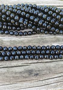 16" Black Onyx Faceted Round 6mm