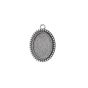Beaded Vintage Style Silver Color Pendant Blank 25X18mm