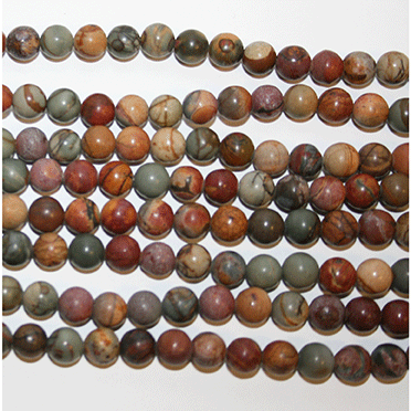 RED CREEK JASPER ROUND BEADS 8MM