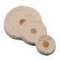 Combed Finex Muslin Buffs with Leather Centers, Stitched, 5x45P