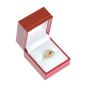 Red Leatherette Ring Box with Gold Trim
