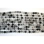BLACK TOURMALATED QUARTZ ROUND BEADS 4MM