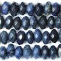 Dumortierite 8mm Faceted Rondelle 8" large hole