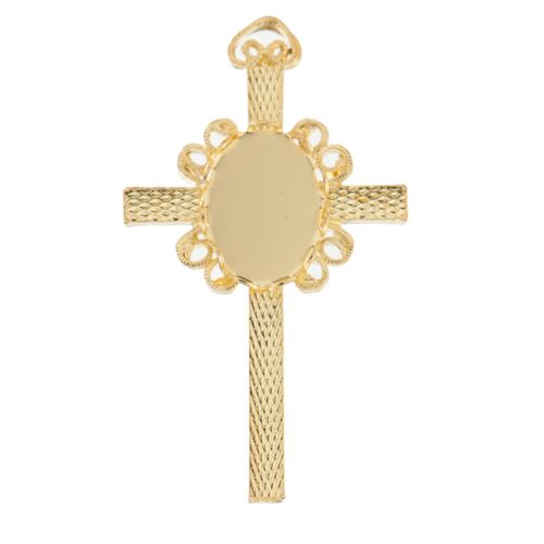 Cross with Bezel Lace Design 14x10mm