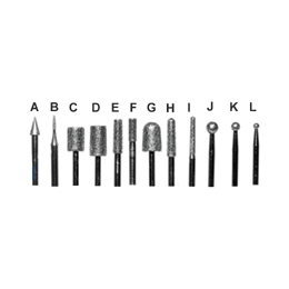 Diamond Carving Points Kit M to X, 80 grit