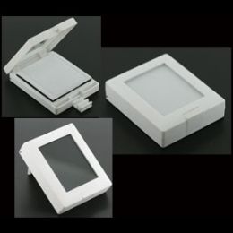 Glass Top, White  Plastic Gembox