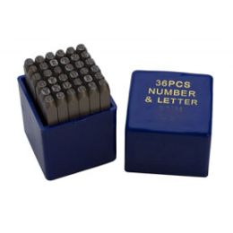 1/4" PUNCH SET-LETTER & NUMBERS 36PC.