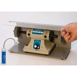 BENCHTOP POLISHER with SPLASH GUARD and PRO-LIGHT MAGNETIC FLEXIBLE LIGHT