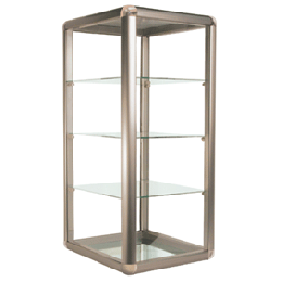 Glass Countertop Aluminum Display Case - 3 shelf