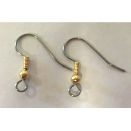 Earwires - Surgical Steel w/Gold Ball & Coil