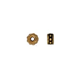4mm Rococo Round Spacers - Antiqued Gold Plate