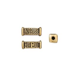 Woven Short Beads - Antiqued Gold Plate
