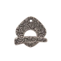 Large Spiral Clasp - Antiqued Silver Plate