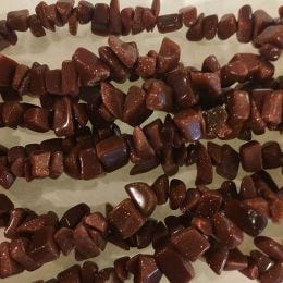 Brown-Goldstone Chip Necklace